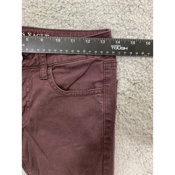 American Eagle Outfitters Maroon Leggings Jeggings 0 Regular Standard Sateen - Picture 8 of 12